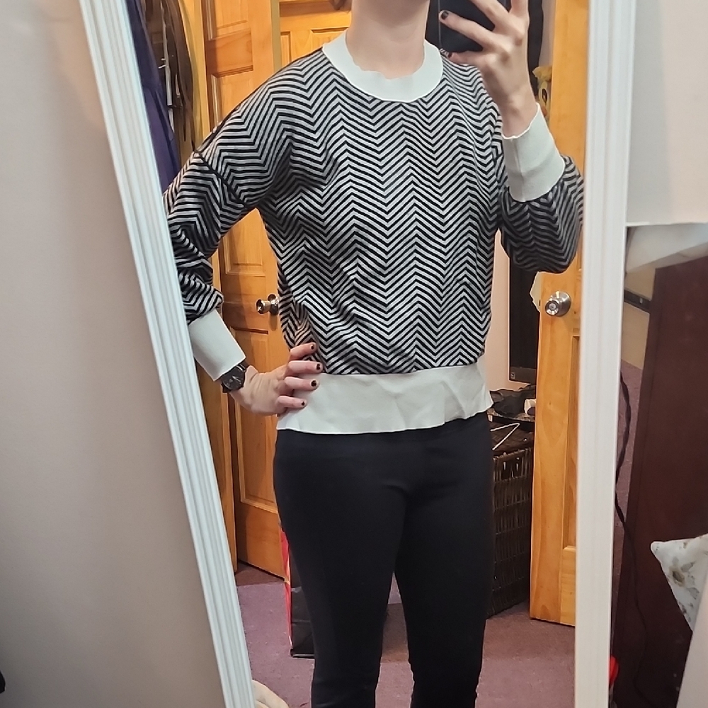 Black & White/Gray Chevron Sweater